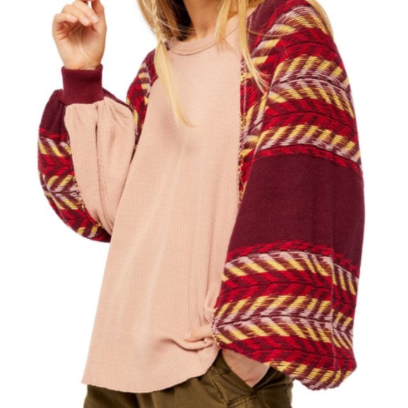 Free People Rainbow Dreams Pullover Waffle Knit - Picture 2 of 8